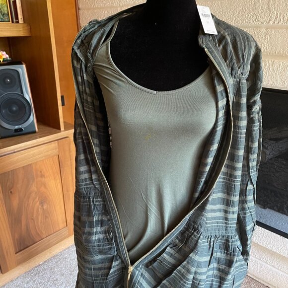 NWT Anthropologie Long-Sleeve Zip-Front Mini Dress XS/Oversized - Picture 9 of 10